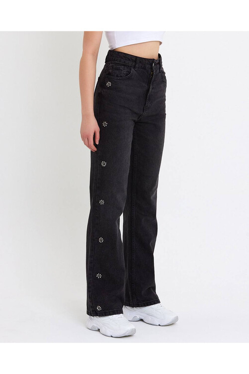 W1384 TAŞLI WIDE LEG JEAN
