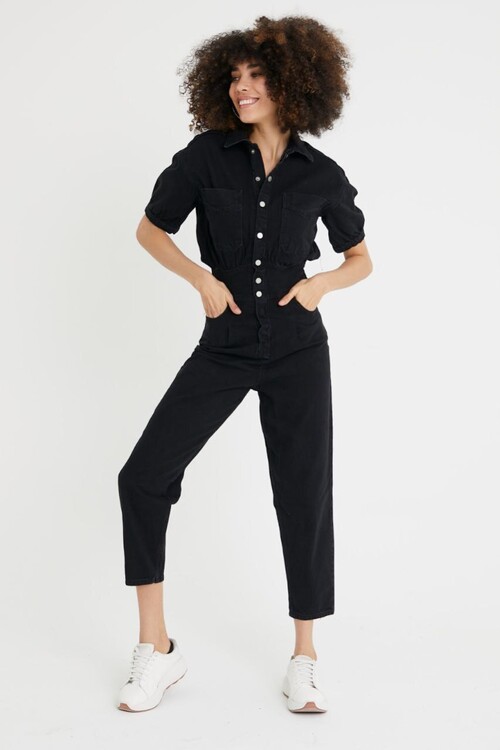 W1452 KISA KOLLU DENIM TULUM