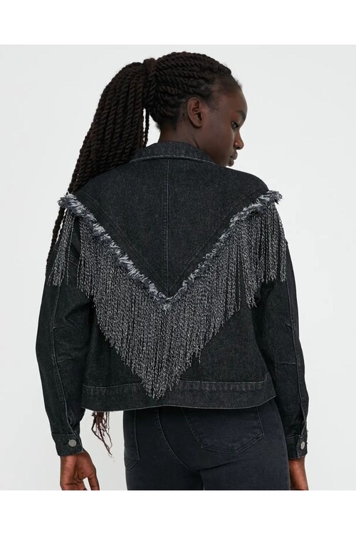 W1517 PÜSKÜLLÜ CROPPED DENIM JACKET