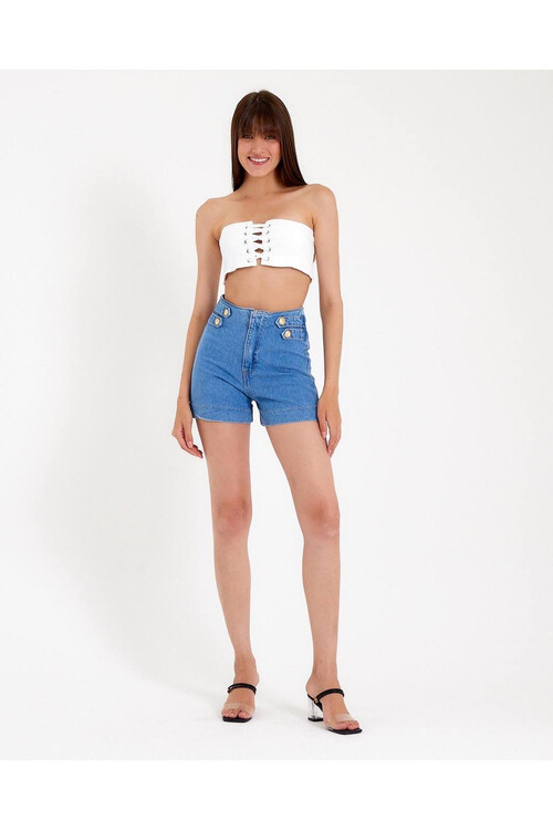 W1615 GOLD DÜĞMELİ ŞORT