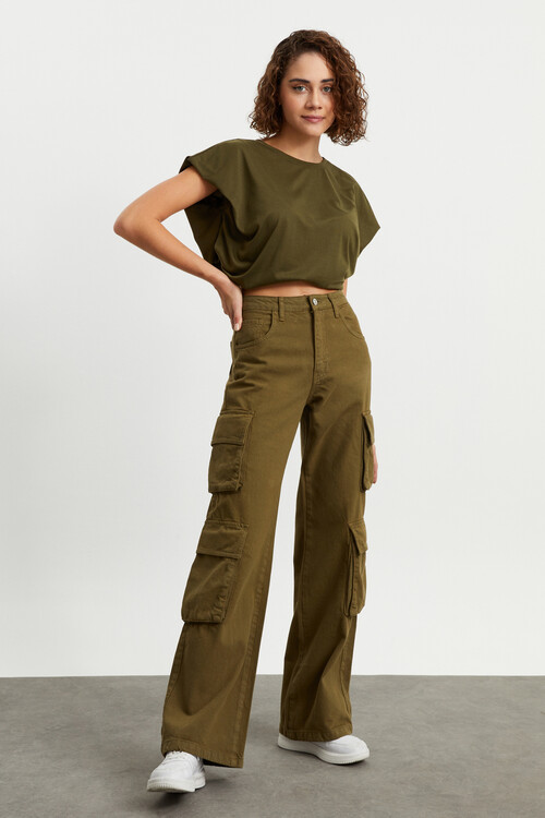 W1660 HAKİ KARGO PANTOLON 