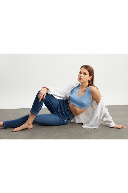 W1669 LAZER DETAYLI STRAIGHT FIT JEAN