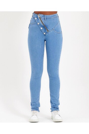 W1606 FERMUARLI AÇIK MAVİ  SKINNY JEAN